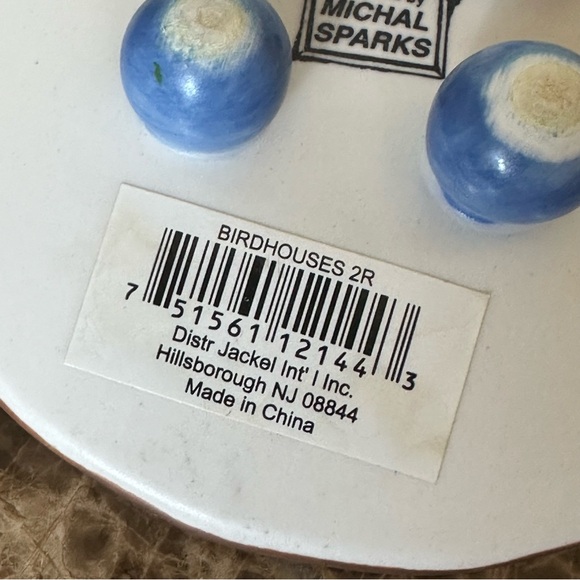 Lot Of 2 Michal Sparks Footed Candle Dishes With Birdhouse Design - Picture 8 of 8